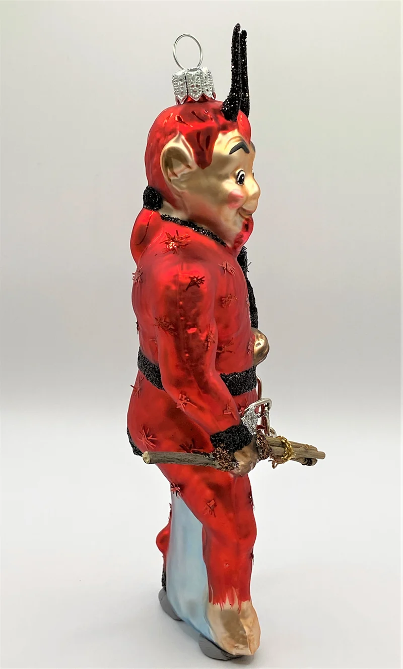 Roter Teufel mit Rute und Kette, Krampus