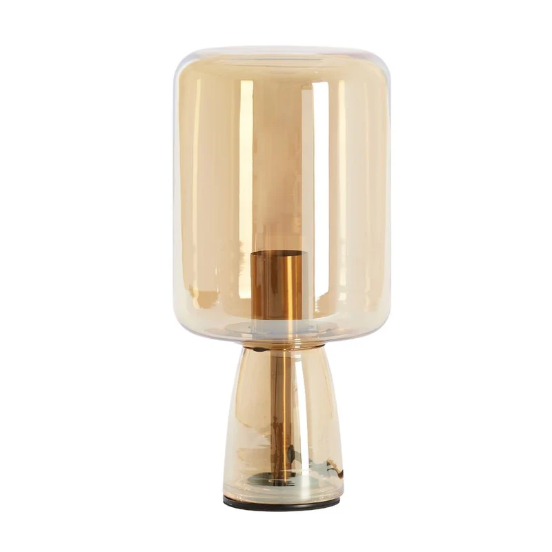 Tischleuchte 'LOTTA' Glas bernstein+gold