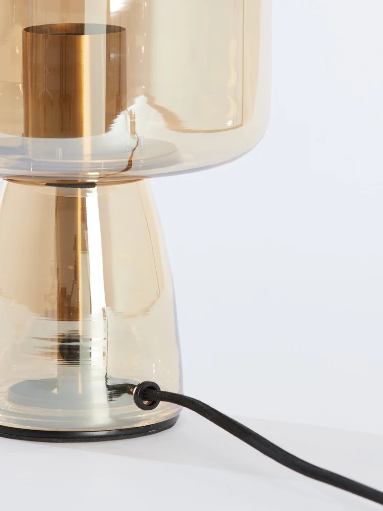 Tischleuchte 'LOTTA' Glas bernstein+gold