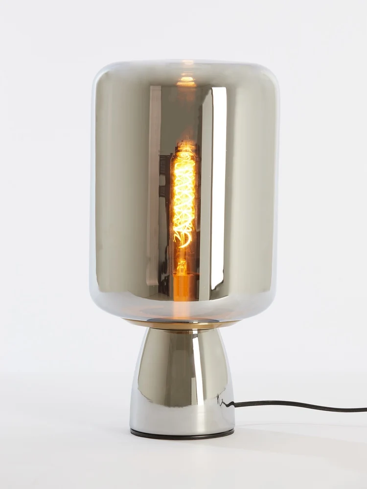 Tischleuchte 'LOTTA' Rauchglas gold