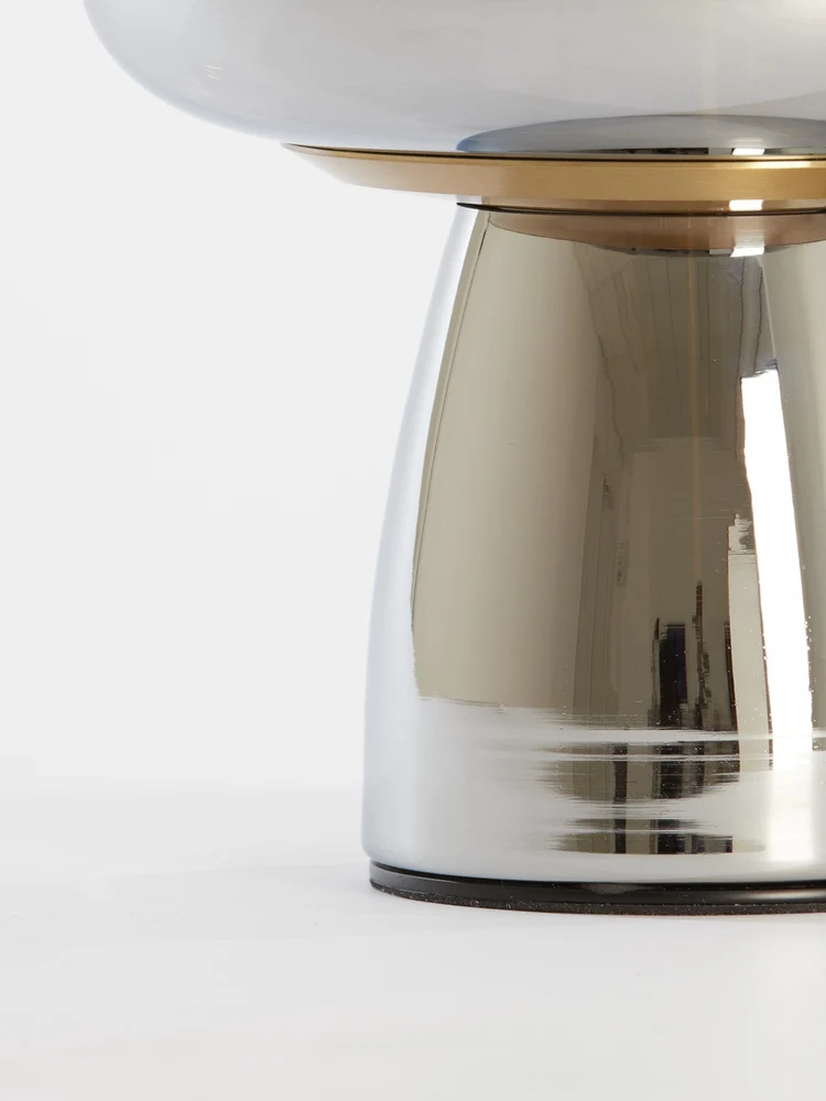 Tischleuchte 'LOTTA' Rauchglas gold