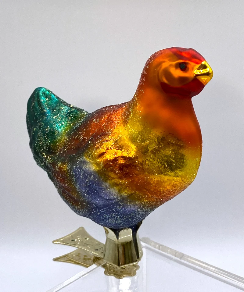 Buntes Huhn auf Clip