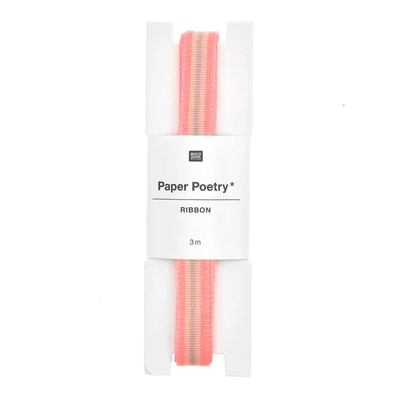 Rico Design Webband Multi Streifen, neon Rosa