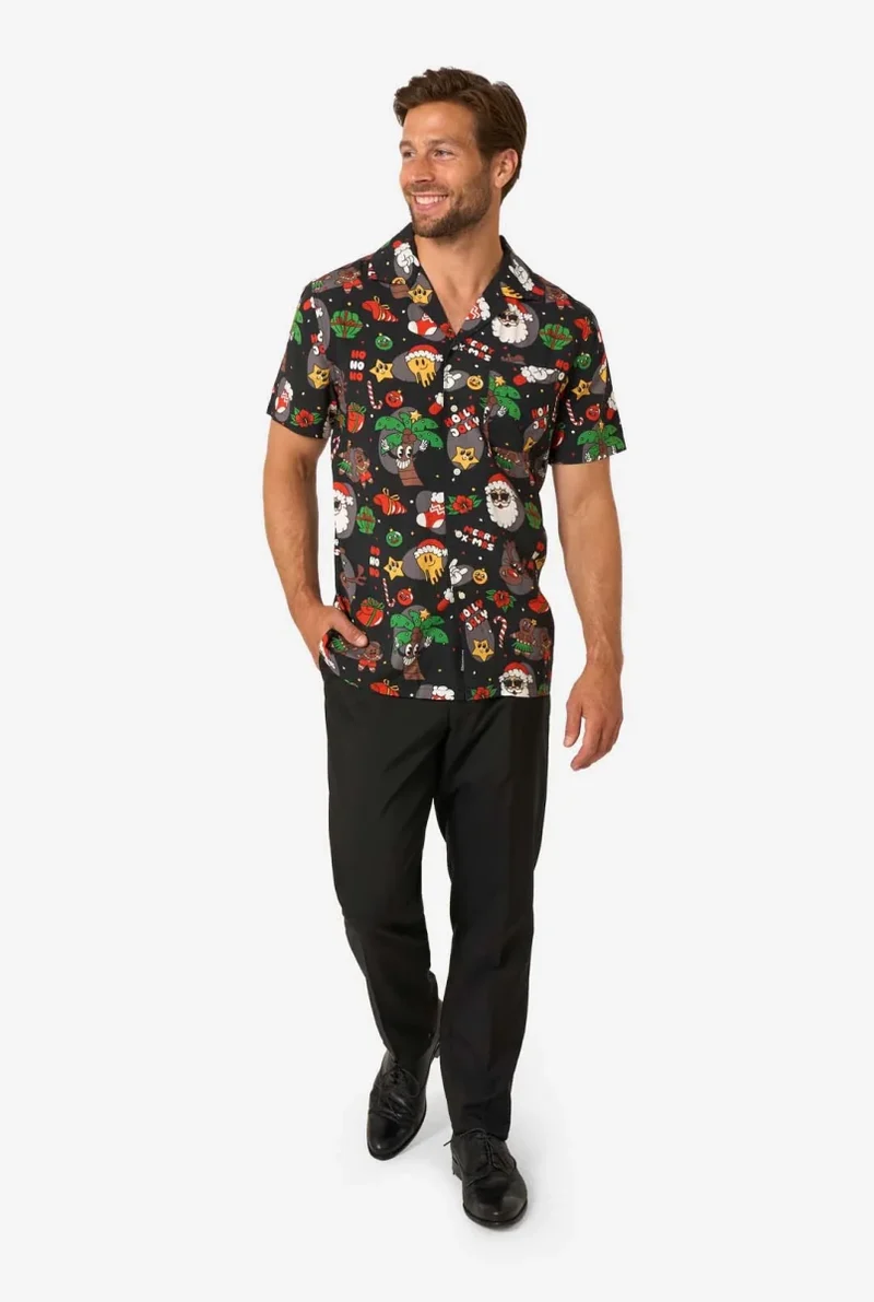 Weihnachts-Hawaiihemd „Merry Jinglejoy“ für Herren