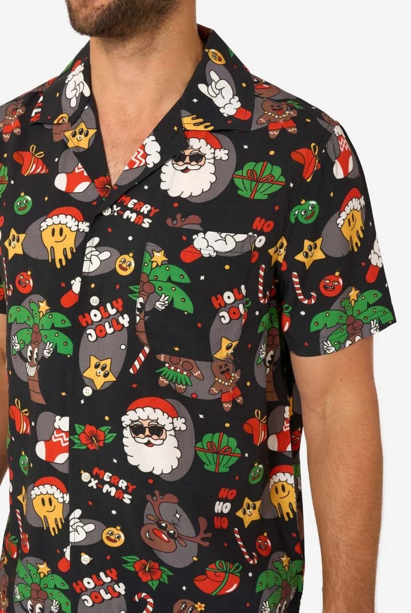 Weihnachts-Hawaiihemd „Merry Jinglejoy“ für Herren