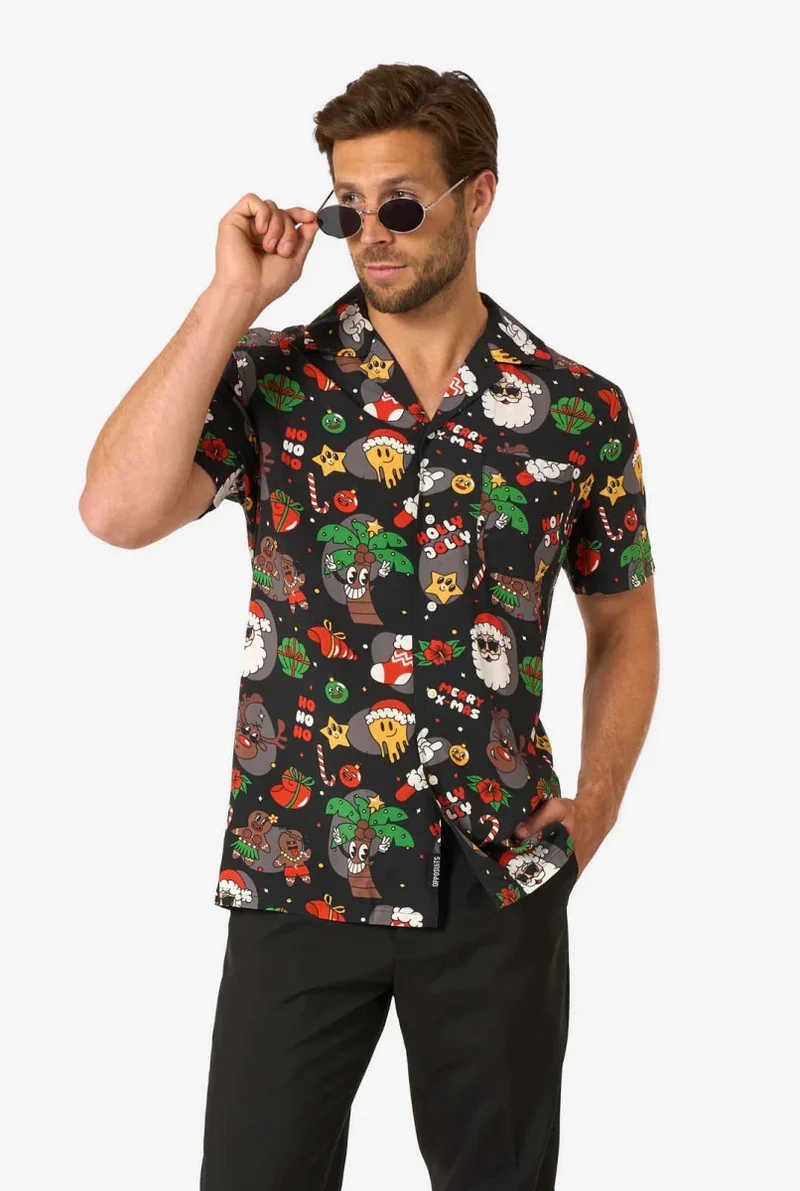 Weihnachts-Hawaiihemd „Merry Jinglejoy“ für Herren