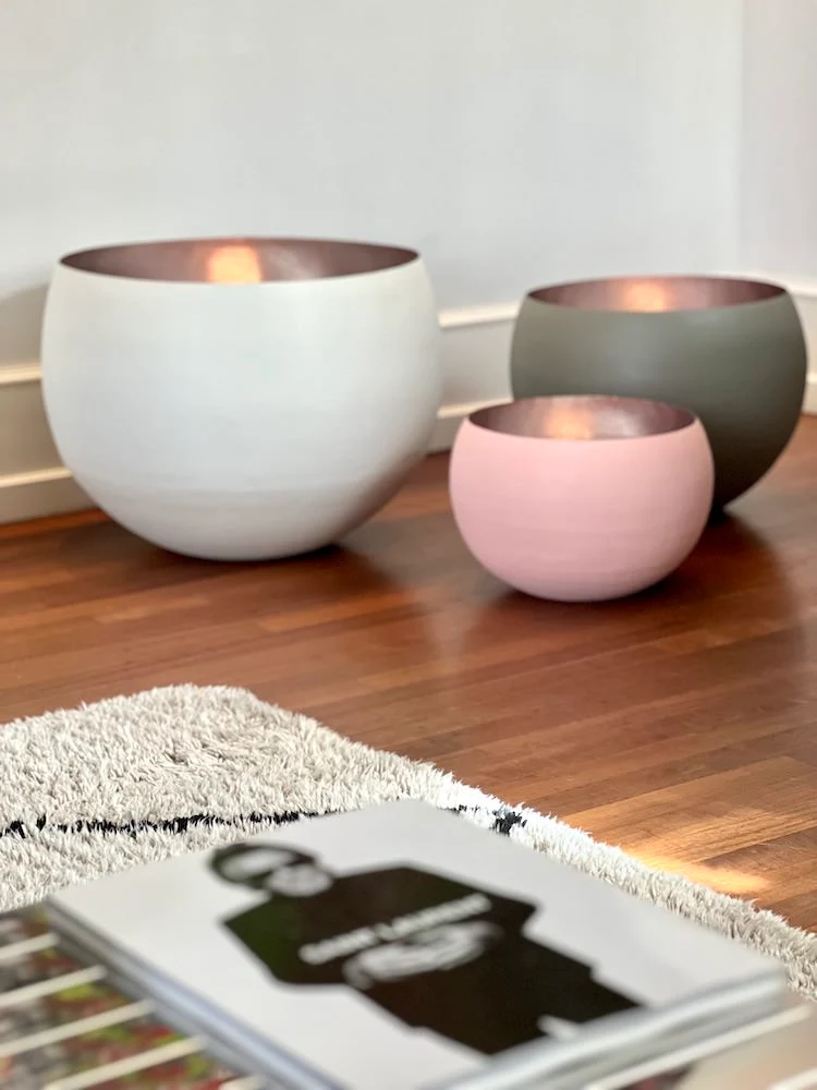 Windlicht MADRAS XXL 3er-Set weiß, blush, rosé