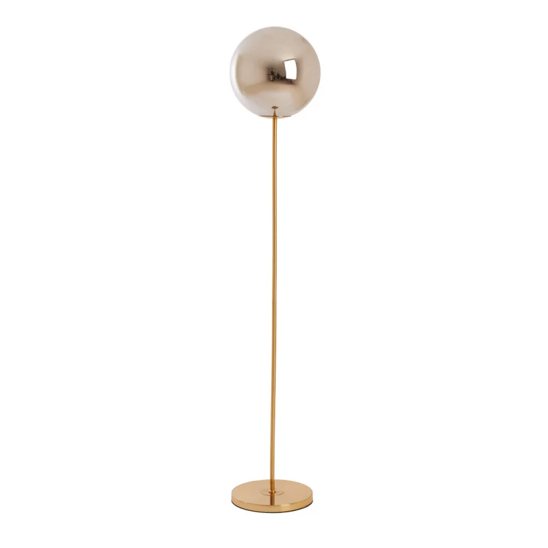 Stehleuchte MEDINA Rauchglas + Gold Ø30x160 cm