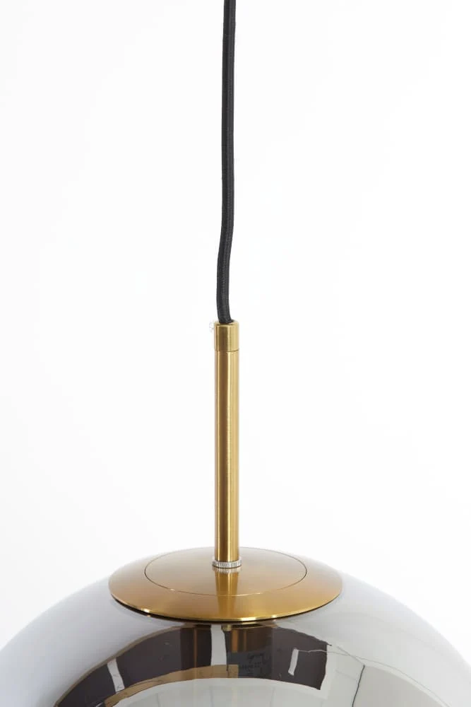 Hängeleuchte 3L MEDINA Rauchglas + Gold 120x30x30 cm