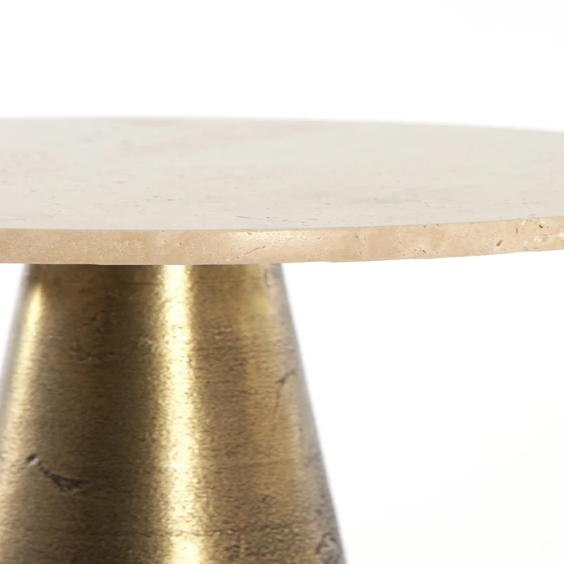 Beistelltisch YNEZ Travertin - sand antike bronze ø29x43cm