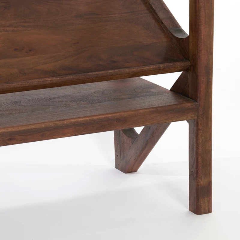 Beistelltisch YUKI Akazia Holz und Glas braun