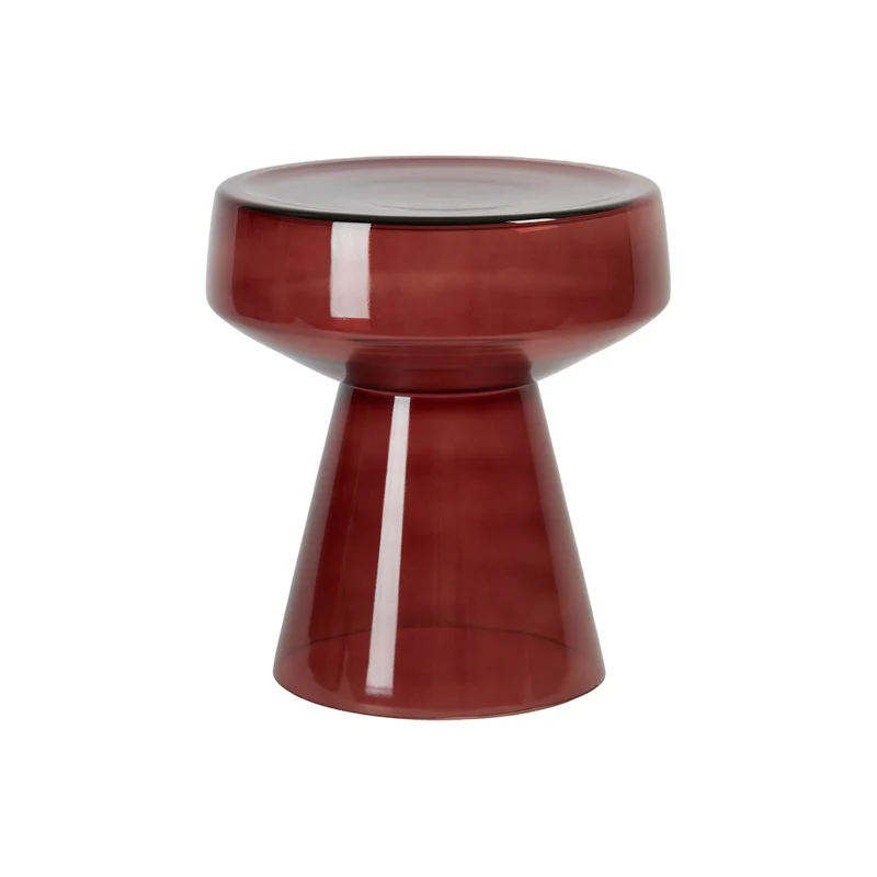 Beistelltisch DAKWA, bordeaux Glas, Ø37x44 cm