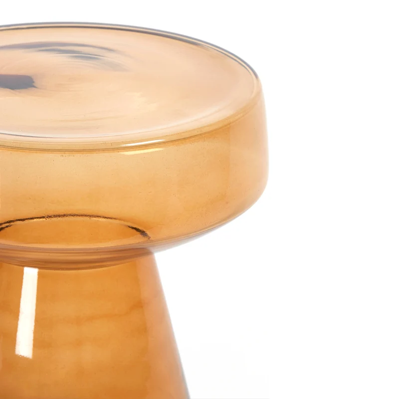 Beistelltisch DAKWA, ocker-gelbes Glas, Ø37x44 cm