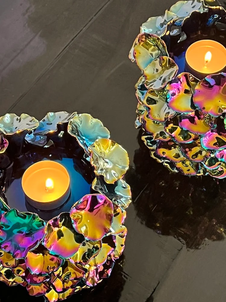 Keramik Teelichthalter PANTHEO M rainbow