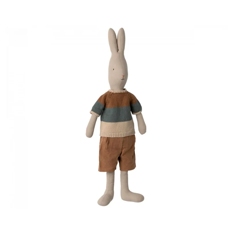 Maileg Kaninchen Gr.4, mit Strickhemd und Shorts