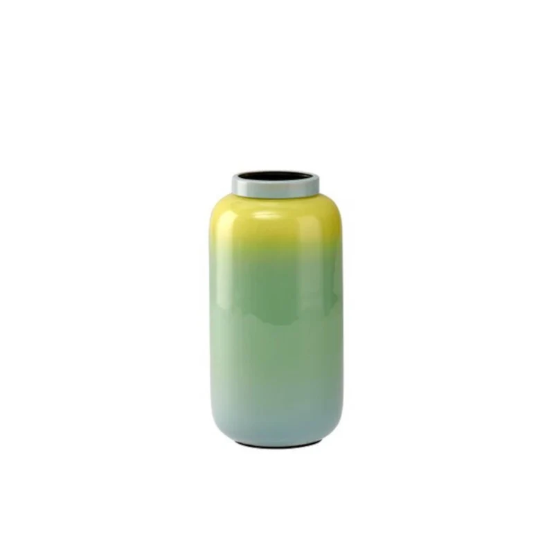 Gift Company Vase mit Metallring, XS, gelb/grün/blau