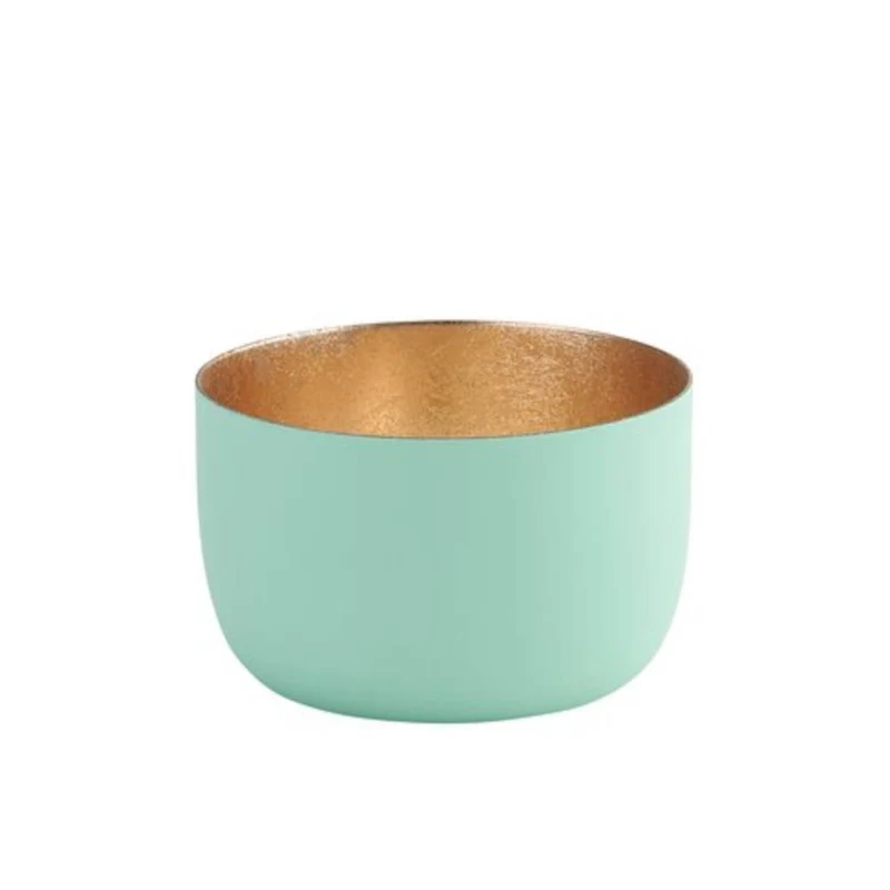 GiftCompany Madras Windlicht S aqua/gold