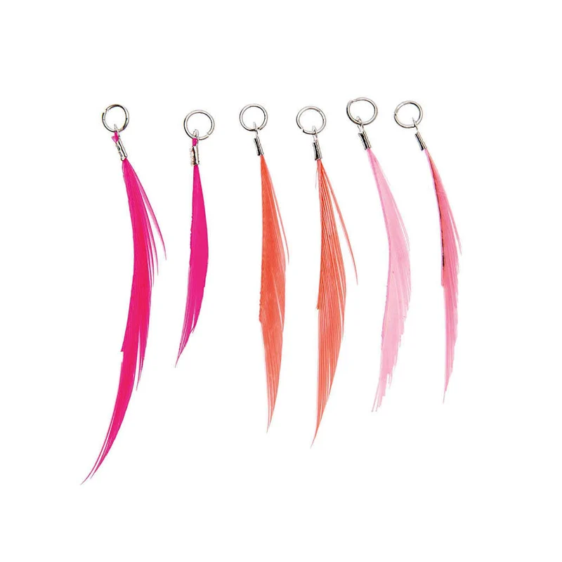 Rico Design Federn mit Öse 6 Stück, neon-pink