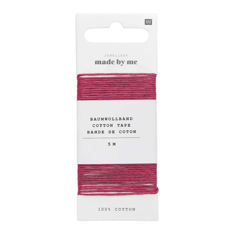 Rico Design Baumwollband 1mm 5m, pink