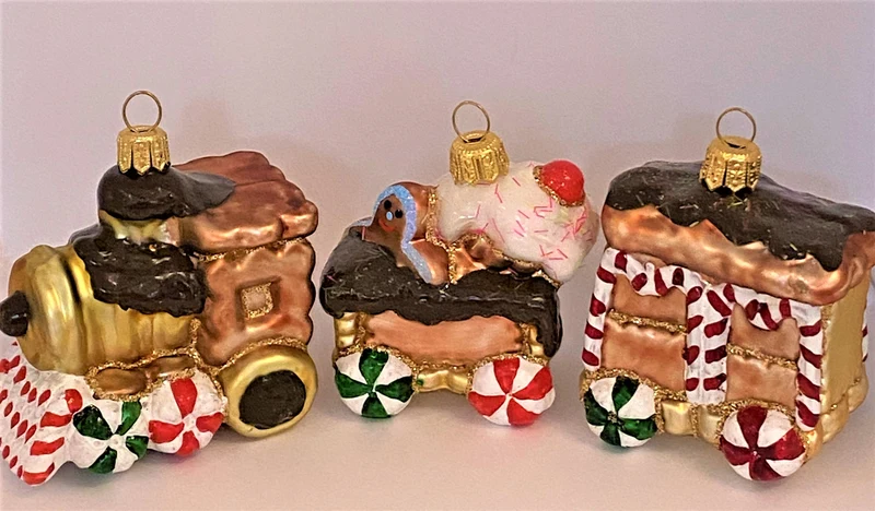 Lebkuchen Zug mit Lokomotive und zwei Anhängern