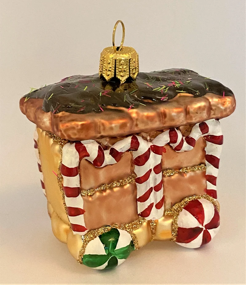 Lebkuchen Zug Anhänger mit Candy Cane verziert