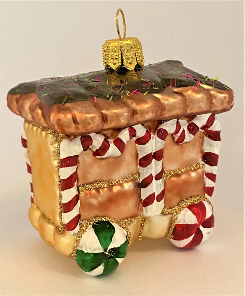 Lebkuchen Zug Anhänger mit Candy Cane verziert
