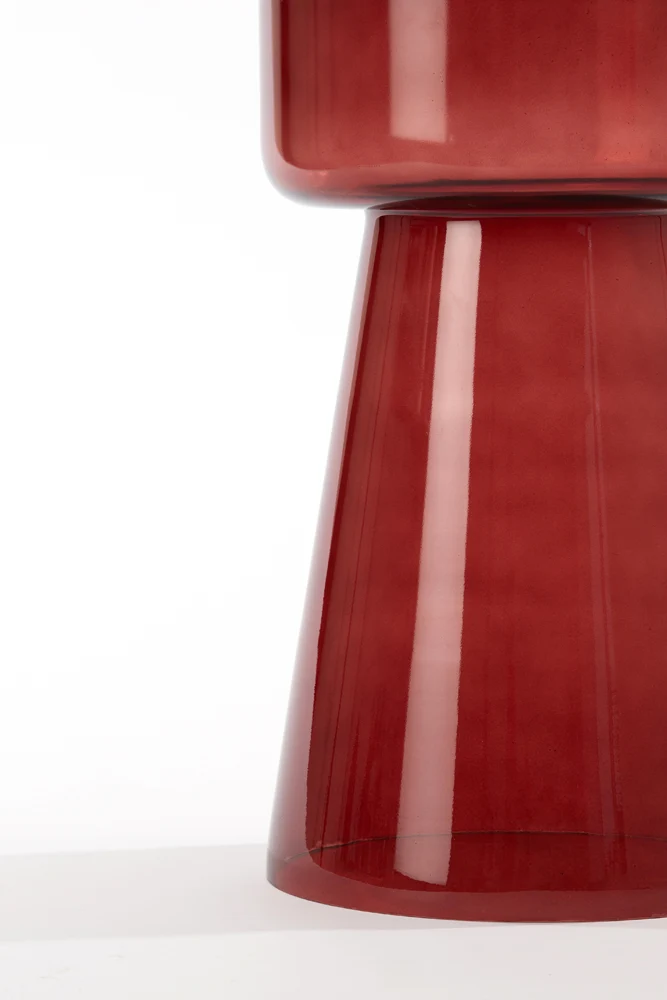 Beistelltisch DAKWA, bordeaux Glas, Ø30x50 cm
