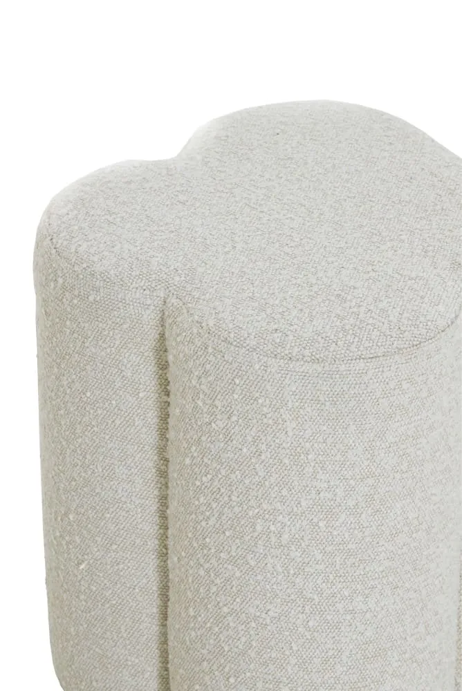 Sitzpouf NALANI Bouclé 38x38x45cm in cremeweiß