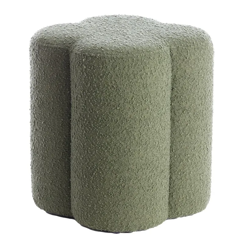 Sitzpouf NALANI 38x38x45cm bouclé dunkelgrün