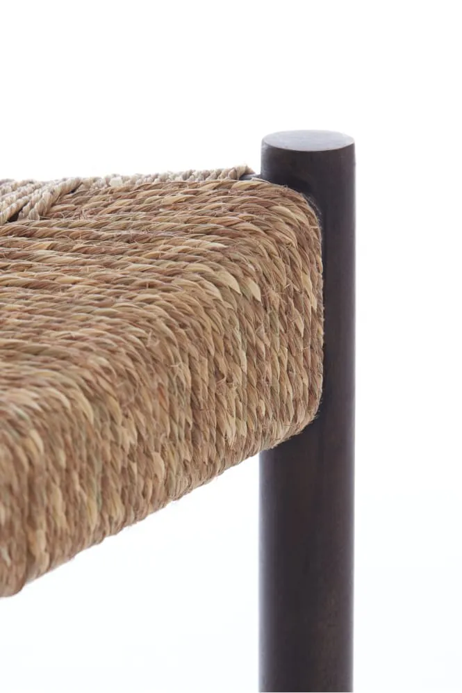 Hocker DELIS braun, Mango + Seegras 44x44x40 cm