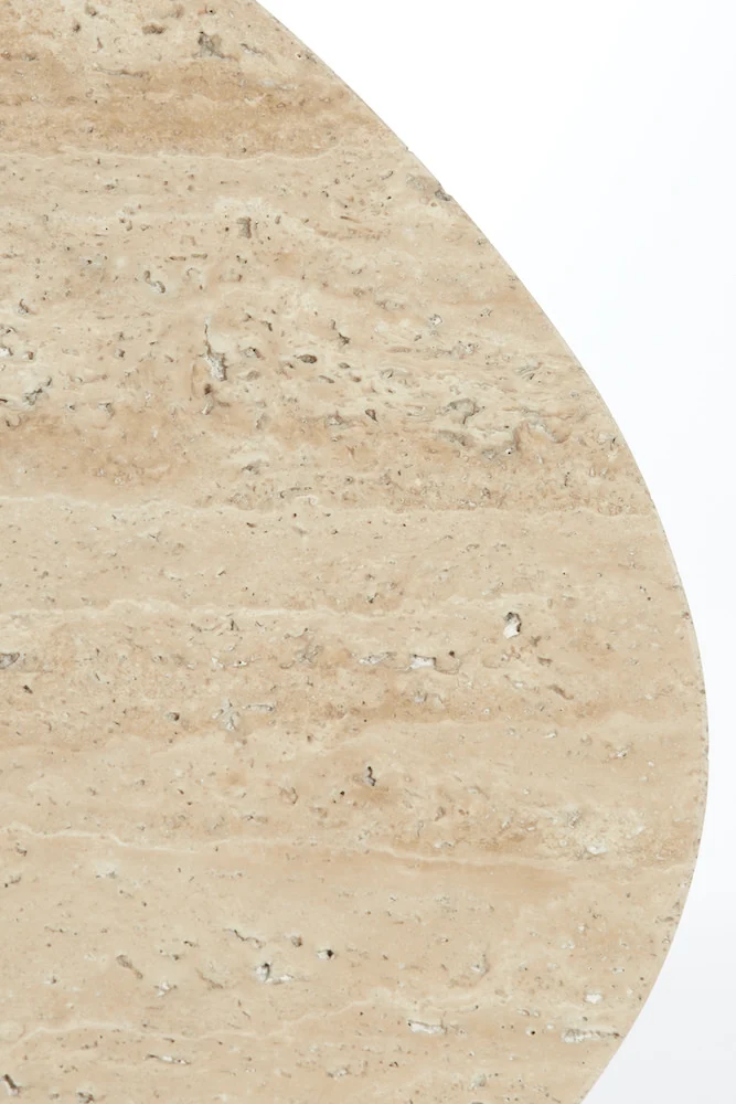 Couchtisch MAHELONA Travertin sand+Holz braun