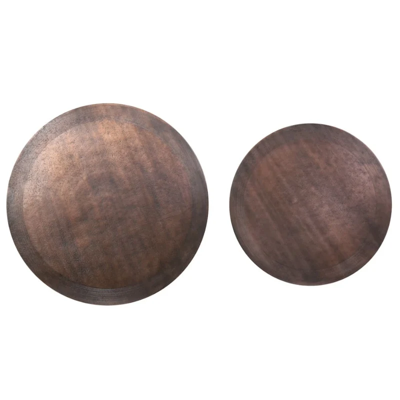 Beistelltisch-Set TALCA in antik Kupfer+schwarz, Ø50x52 cm