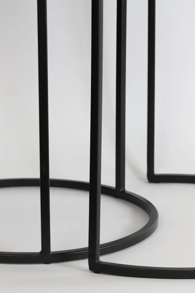 Beistelltisch-Set TALCA in antik Kupfer+schwarz, Ø50x52 cm