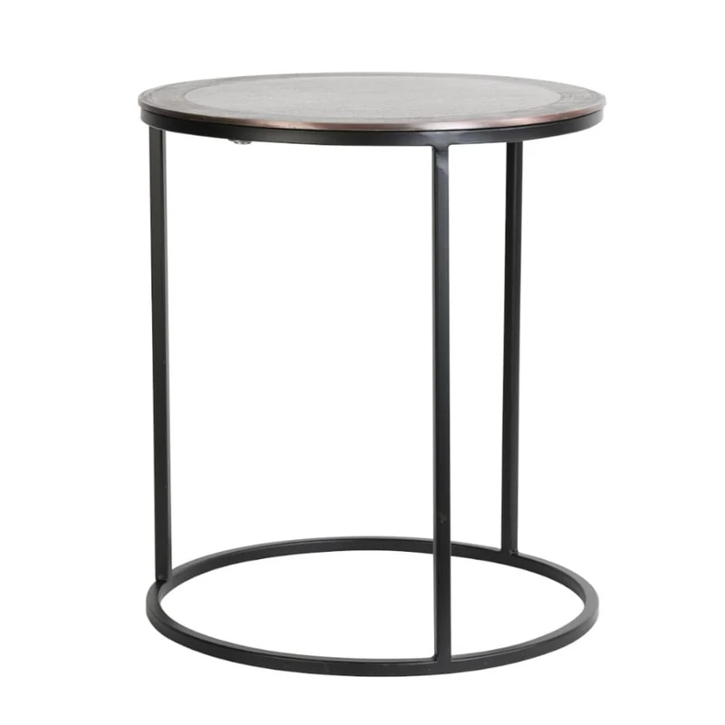 Beistelltisch-Set TALCA in antik Kupfer+schwarz, Ø50x52 cm