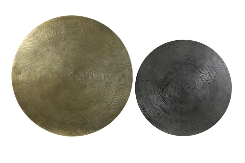 Couchtisch-Set PRIMO, Bronze + Schwarz Ø61x37+Ø76x41 cm