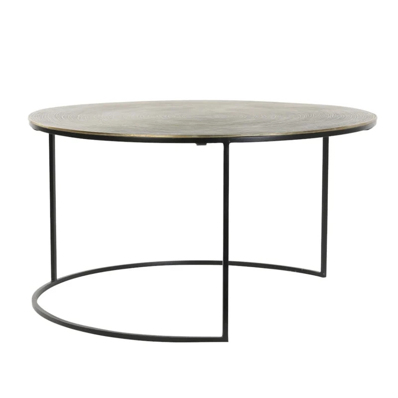 Couchtisch-Set PRIMO, Bronze + Schwarz Ø61x37+Ø76x41 cm