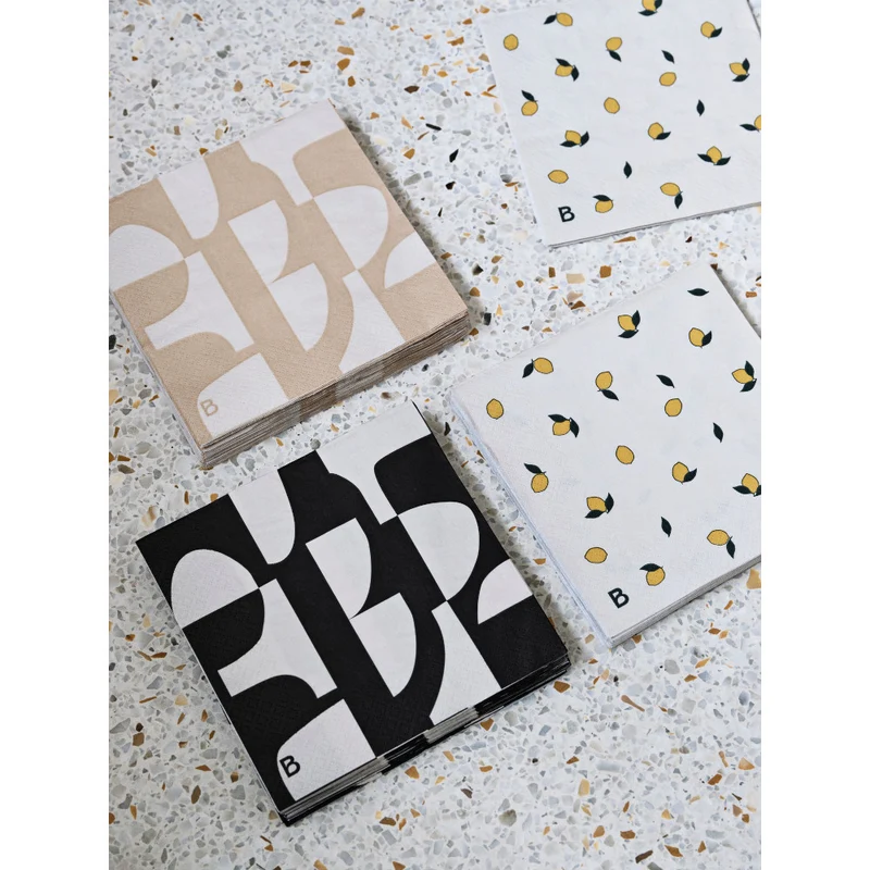 Broste Copenhagen Papierserviette Lara, beige/offwhite