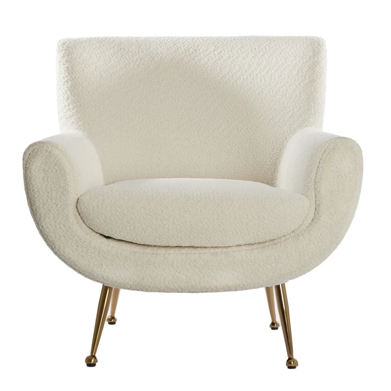 Sessel VINSTRA 79x76x79 cm bouclé cremeweiß