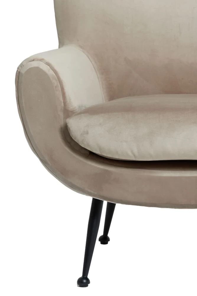 Sessel VINSTRA, Samt, hell braun