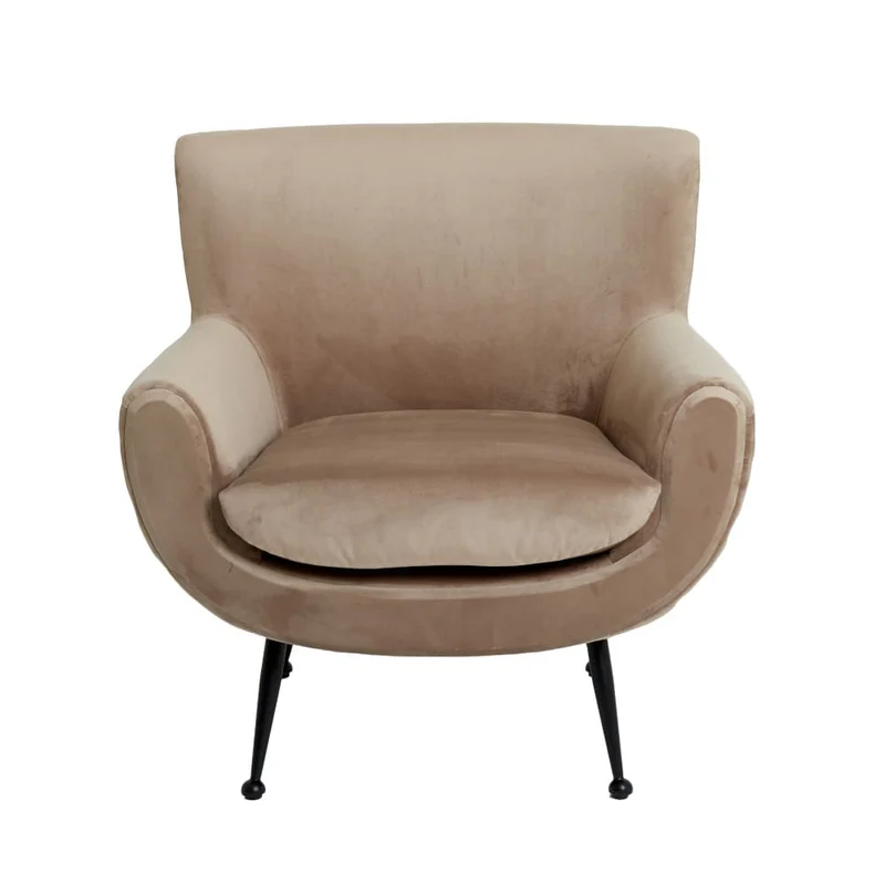 Sessel VINSTRA, Samt, hell braun