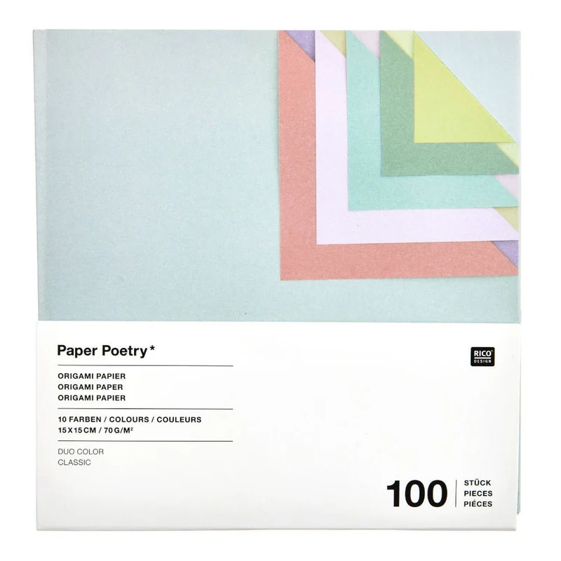 Rico Design Origami Papier, 15x15cm, duo color