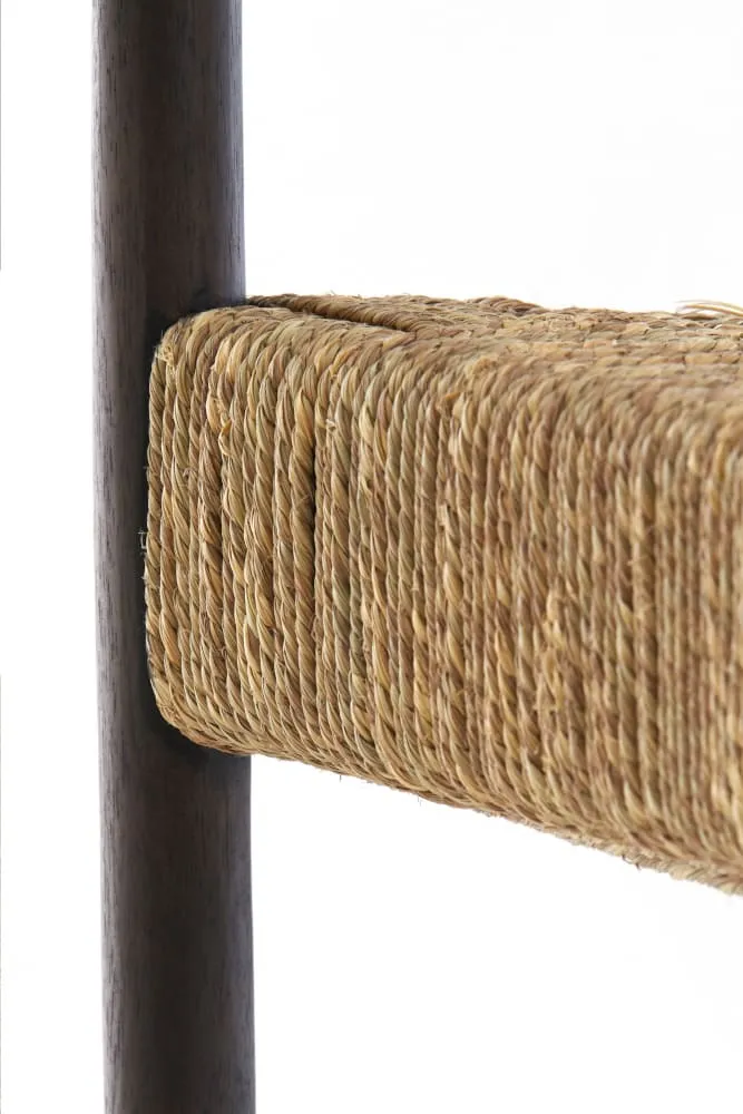 Armlehnstuhl DELMAR braun, Mango + Seegras-Geflecht
