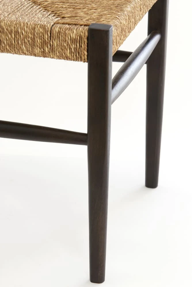 Esszimmerstuhl DINA braun, Mango + Seegras-Geflecht
