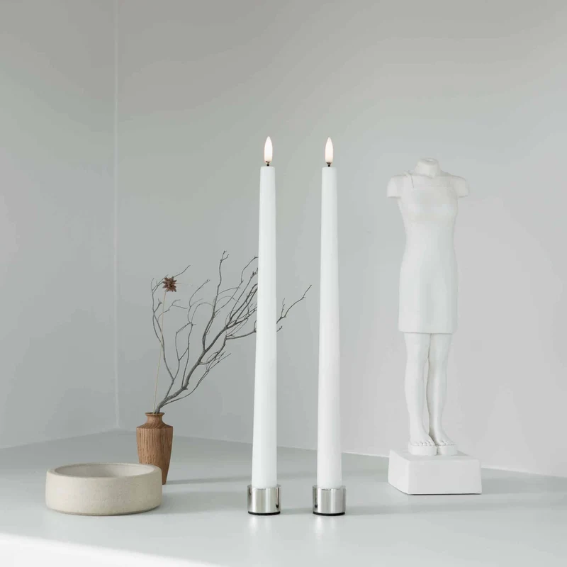 Uyuni LED Stabkerzen 2-er Set 2,3 x 32 cm Nordic White
