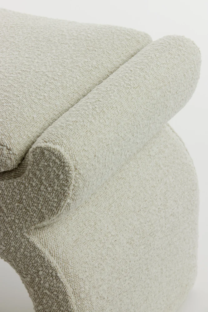 Hocker NAFYA, boucle creme 60x46x46cm