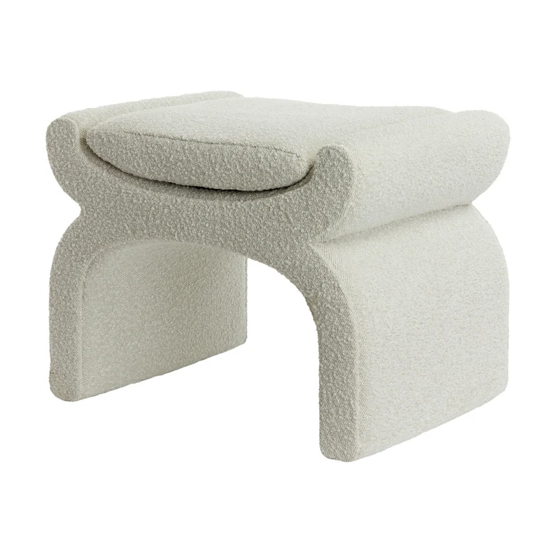 Hocker NAFYA, boucle creme 60x46x46cm