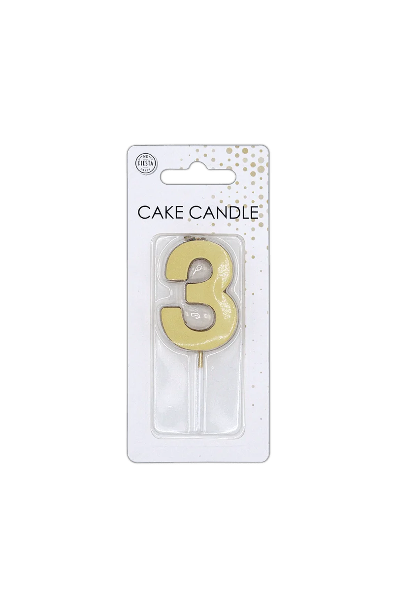 3 Kerze, Gold-Metallic, 4,5 cm