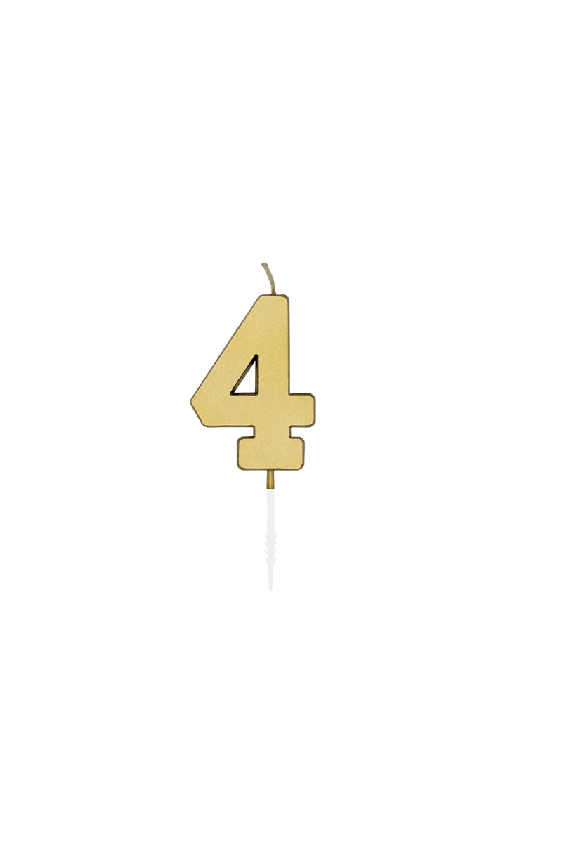 4 Kerze, Gold-Metallic, 4,5 cm
