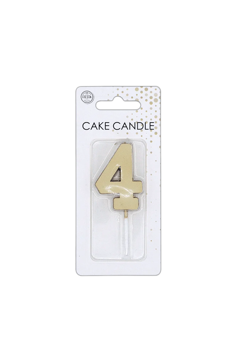 4 Kerze, Gold-Metallic, 4,5 cm