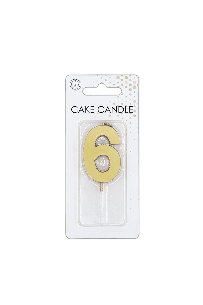 6 Kerze, Gold-Metallic, 4,5 cm